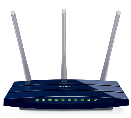 Wi-Fi N TP-LINK Router, "TL-WR1043ND", 450Mbps, Gbit Ports, USB2.0, Print Server, MIMO