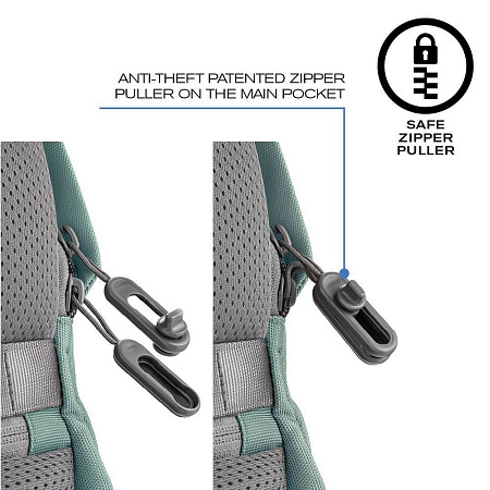 Backpack Bobby Soft, anti-theft, P705.797 for Laptop 15.6" & City Bags, Green Backpack Bobby Soft, anti-theft, P705.797 for Laptop 15.6" & City Bags, Green