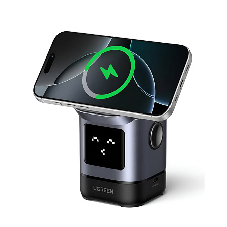 UGREEN Uno 2-in-1 Magnetic Wireless Charger 15W, Grey UGREEN Uno 2-in-1 Magnetic Wireless Charger 15W, Grey