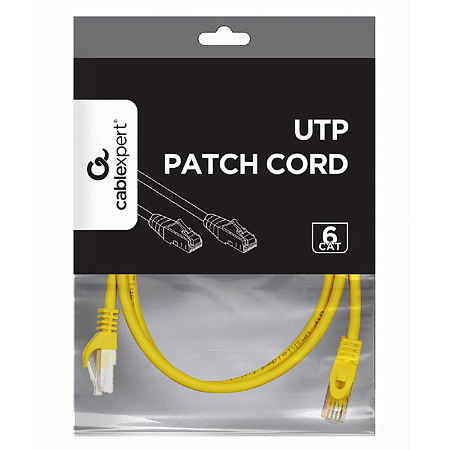 Patch Cord Cat.6U 0.5m, Yellow, PP6U-0.5M/Y, Cablexpert, Stranded Unshielded Patch Cord Cat.6U 0.5m, Yellow, PP6U-0.5M/Y, Cablexpert, Stranded Unshielded