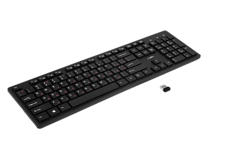 Wireless Keyboard SVEN KB-E5800W, Fn keys, Splash proof, 1xAAA, 2.4Ghz, EN/RU, Black