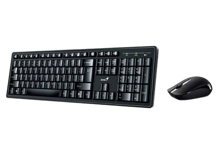 Wireless Keyboard & Mouse Genius KM-8200, 12 Fn keys, Spill resistant, Chocolate keycap, 1000dpi, 3 