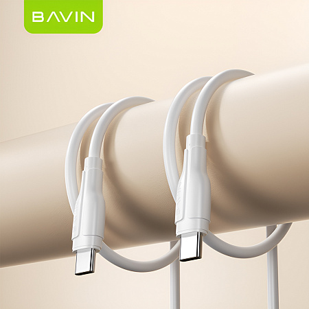 BAVIN Charging & Data Cable Type-C to Type-C, TPE, 1m, 18W, White