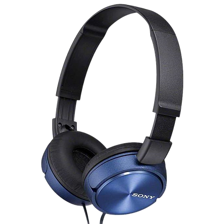 Headphones  SONY  MDR-ZX310APL, Mic on cable,  4pin 3.5mm jack L-shaped, Cable: 1.2m, Blue