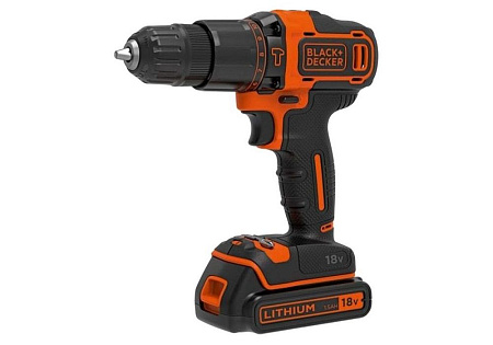 Hammer Drill/Driver Black+Decker (BDCHD18KB-QW) 18V Li-Ion 2x1.5 Ah + Kitbox, LED,2 Speed 0-1400 rpm
