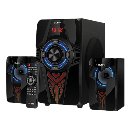 Speakers SVEN "MS-2070" SD-card, USB, FM, remote control, Bluetooth, Black, 60w/30w + 2x15w/2.1