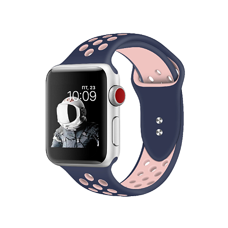 Sport Apple Watch Strap Silica Gel 42/44/45mm M/L Blue Rose