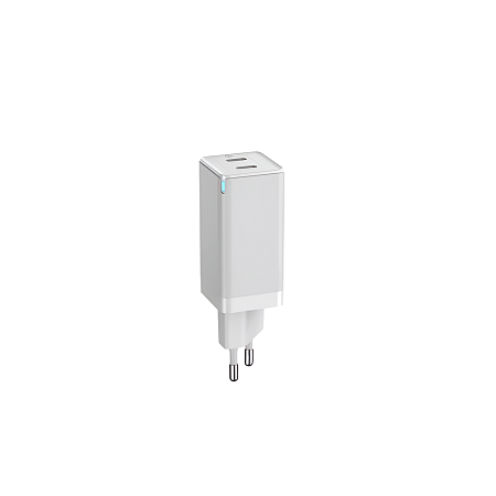 Helmet Wall Charger GaN 1*USB-A+2*Type-C 65W 6A, White