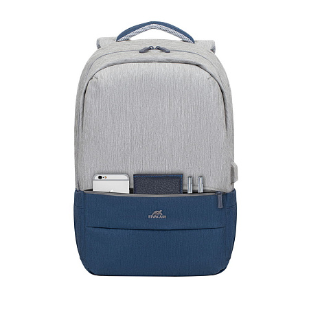 Backpack Rivacase 7567, for Laptop 17,3" & City bags, Gray/Dark Blue