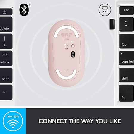 Беcпроводная мышь Logitech M350, Розовый