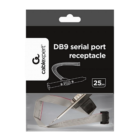 CableExpert CCDB9RECEPTACLE DB9 COM port receptacle on bracket housing, 25cm