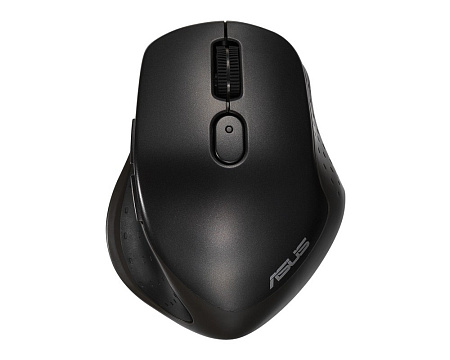 Wireless Mouse Asus MW203, 1000-2400 dpi, 6 buttons, Ergonomic, 96g, Silent, 1xAA, 2.4Ghz+BT, Black