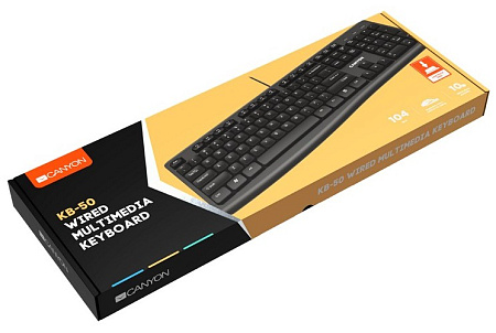 Клавиатура Canyon KB-50, Проводное, Чёрный