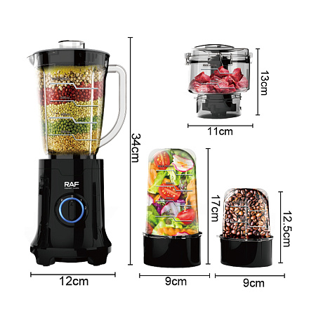 Raf Blender and Grinder R.2866, 4in1, 19000RPM, 400W