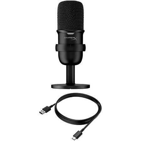 Microphones HyperX SoloCast, 14mm condenser capsules, Cardioid, 74db, -6 db, 96 kHz, 24bit, Tap-to-M