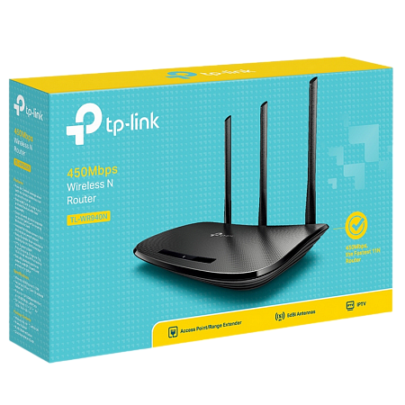 Wi-Fi N TP-LINK Router, "TL-WR940N", 450Mbps, 3x5dBi Fixed Antennas