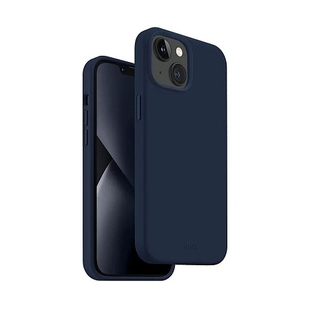 Uniq Case Liquid Silicone Lino Marine for iPhone 14, Blue