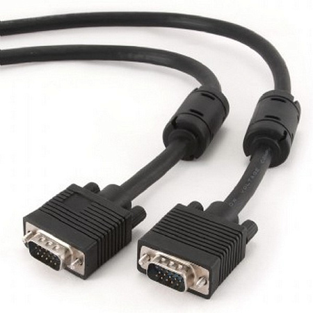 Видео кабель Cablexpert CC-PPVGA-10M-B, VGA D-Sub (M) - VGA D-Sub (M), 10м, Чёрный