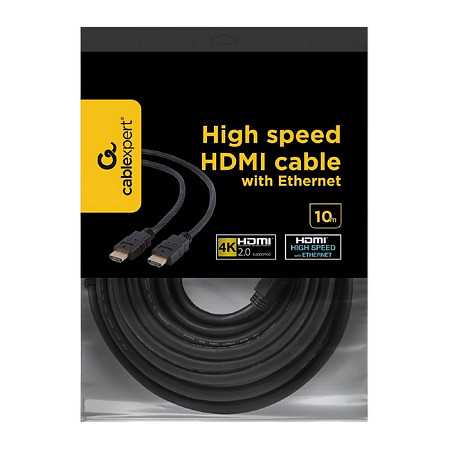 Cable HDMI to HDMI 10.0m  Cablexpert, male-male, 4K @ 60Hz, V2.0, Black, Bulk, cuprum, CC-HDMI4-10M