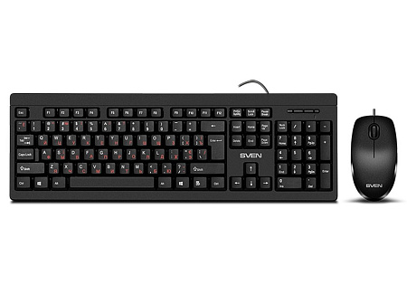 Keyboard & Mouse SVEN KB-S320C, Classic layout, Splash proof, 1000 dpi, 4 buttons, 1.5m, USB, EN/RU, Keyboard & Mouse SVEN KB-S320C, Classic layout, Splash proof, 1000 dpi, 4 buttons, 1.5m, USB, EN/RU,