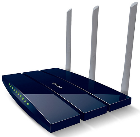 Wi-Fi N TP-LINK Router, "TL-WR1043ND", 450Mbps, Gbit Ports, USB2.0, Print Server, MIMO
