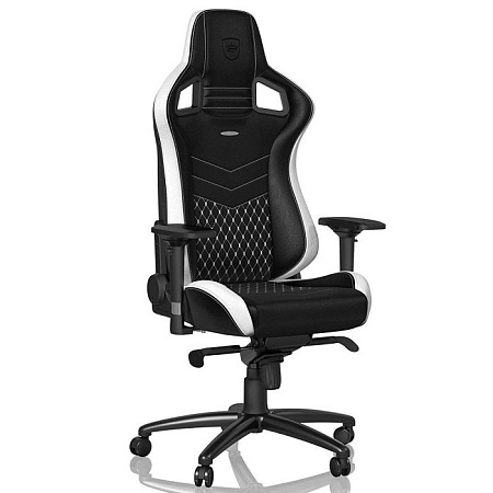 Gaming Chair Noble Epic NBL-RL-EPC Black/Red/White Real Leather,  Max load 120kg / height 165-180cm
