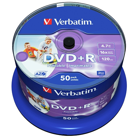 Printable  50*Cake DVD+R Verbatim, 4.7GB, 16x, full no id