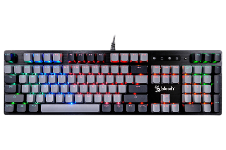 Gaming Keyboard Bloody B828N, Mechanical, Optical Tackile SW, Fn keys, Aluminum, Spill-resistant, Ne