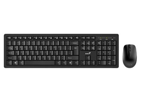 Wireless Keyboard & Mouse Genius KM-8200, 12 Fn keys, Spill resistant, Chocolate keycap, 1000dpi, 3 