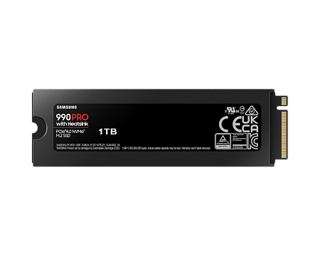.M.2 NVMe SSD 1.0TB Samsung  990 PRO w/ Heatsink [PCIe 4.0 x4, R/W:7450/6900MB/s, 600TB, 3DTLC]