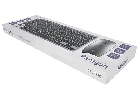 Клавиатура и мышь QUMO Paragon, Беспроводное, Серебристый
