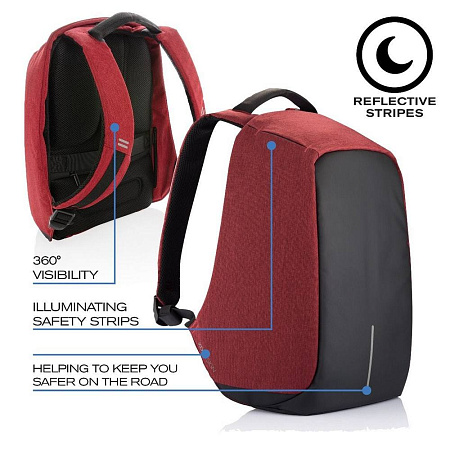 15.6" Bobby anti-theft backpack, Red, P705.544