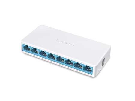 MERCUSYS MS108 8-port Desktop Switch, 8 10/100M RJ45 ports, Plastic case,Роутеры, Модемы, свичь, usb на lan