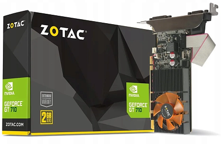 ZOTAC GeForce GT710 Zone Edition 2GB DDR3, 64bit, 954/1600Mhz, Passive Cooling, HDCP, DVI, HDMI, VGA,процессоры ,оперативная память, ssd, M2, hdd, кейсы