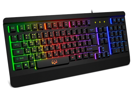 Gaming Keyboard SVEN KB-G9450, 3 colors backlight, Metal plate, WinLock, 12 Fn keys, Black, USB