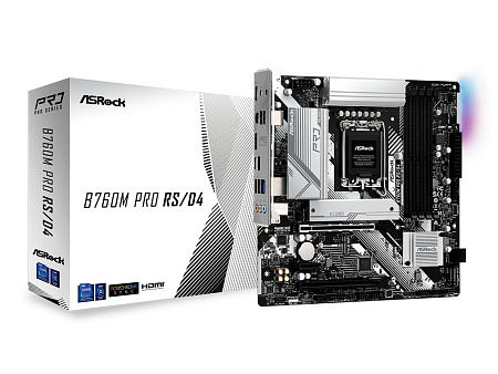 Материнская плата ASRock B760M Pro RS/D4, LGA1700, Intel B760, Micro-ATX