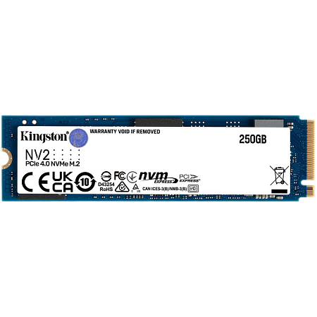 .M.2 NVMe SSD    250GB  Kingston  NV2 [PCIe 4.0 x4, R/W:3000/1300MB/s, 80TBW, 3D-NAND QLC]