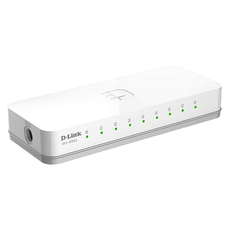 .8-port 10/100Mbps Desktop Switch D-Link "DES-1008C/B1A", Plastic Case