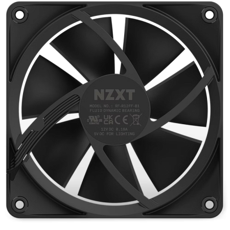 PC Case Fan NZXT F120 RGB, 120x120x26mm, 18 LEDs, 17-27.5dB, 14-50CFM, 500-1800RPM, FDB, 4 Pin, Blac PC Case Fan NZXT F120 RGB, 120x120x26mm, 18 LEDs, 17-27.5dB, 14-50CFM, 500-1800RPM, FDB, 4 Pin, Blac