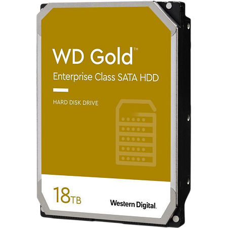 3.5" HDD 18.0TB-SATA-512MB Western Digital "Gold (WD181KRYZ)", Enterprise, CMR, 7200rpm, 2.5M (MTBF)