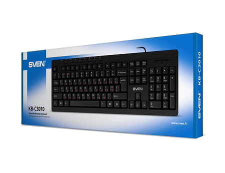 Клавиатура SVEN KB-C3010, Проводное, Чёрный