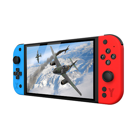 DDZONE G90 Handheld Retro Game Console 7.0 inch HD, 64GB Built-in Games Linux, Red-Blue