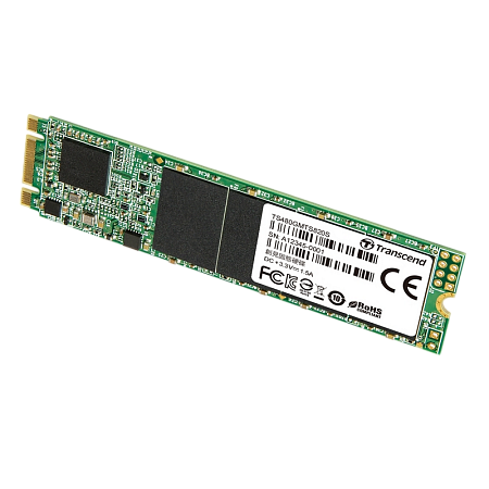 .M.2 SATA SSD  480GB Transcend "TS480GMTS820S" [80mm, R/W:560/510MB/s, 50K/75K IOPS, SM2258, 3D TLC]