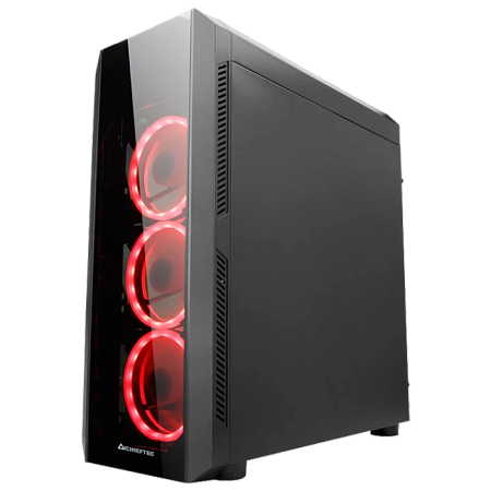 Case ATX Chieftec SCORPION II, w/o PSU, 0,6mm, 4x120mm RGB Ring, Front & Side Tempered Glass, 2xUSB3