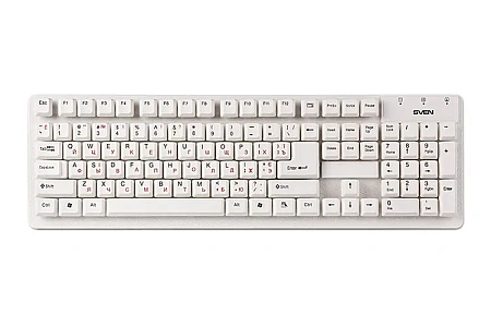 Keyboard SVEN Standard 301, Classic layout, Splash proof, Calculator key, 1.5m, USB, EN/RU, White