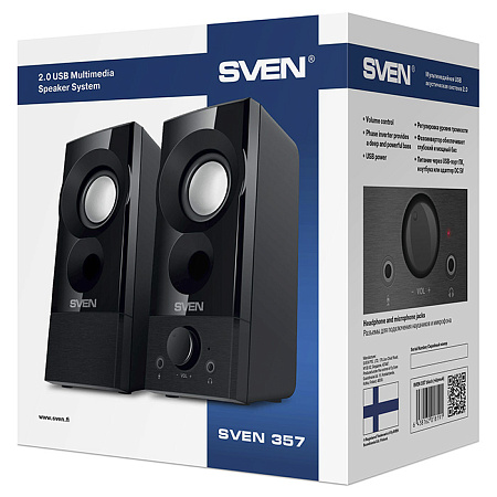 Speakers SVEN "357" Black, 6w, USB / DC 5V power