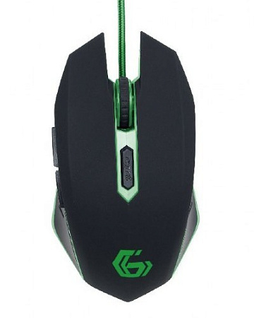 Gaming Mouse GMB MUSG-001-G, Optical, 600-2400 dpi, 6 buttons, Backlight, Black-Green, USB