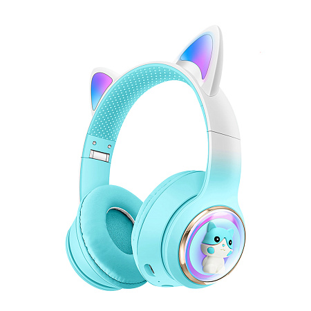 Musen Wireless Kids Headphones on ear AKZ-60 (Cat), Turqoise Musen Wireless Kids Headphones on ear AKZ-60 (Cat), Turqoise