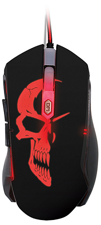 Gaming Mouse Qumo Axe, Optical, 1200-2400 dpi, 6 buttons, Soft Touch, 7 color backlight, USB