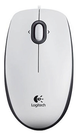 Mouse Logitech M100, 1000 dpi, 3 buttons, Ambidextrous, 90g, 1,8m, USB, White